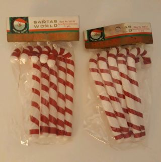 Vintage Christmas Candy Cane Plastic Christmas Ornaments Two Packs Of Five Nos