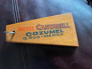 Vintage Hotel Cantarell Cozumel Mexico Key Tag Fob