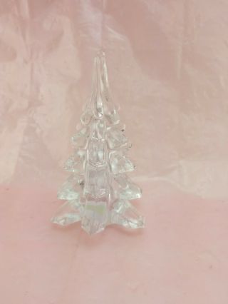 Handmade Clear Crystal Glass Christmas Tree 6 " Tall Decoration