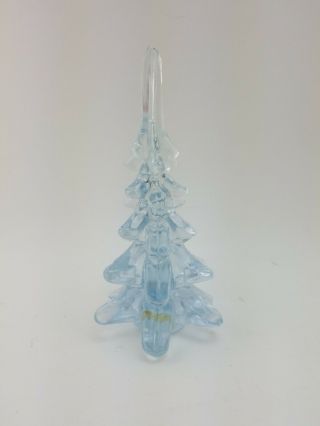 Handmade Clear Crystal Glass Christmas Tree 8 " Tall Decoration