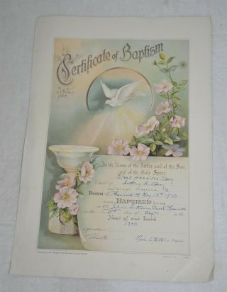 LMAS (3) 1915 Certificate of Baptism Virginia May Baldwin Norristown,  PA 4