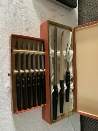Set Of Vintage Robinson Stainless Steak Knives With Case