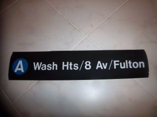 Collectible Nyc Subway Sign R - 32 Roll Sign A Train 8 Ave Fulton Brooklyn Ny Art