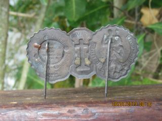 ANTIQUE 1920 ' s St.  Christopher Traveler Protection Medal Car DASH Pin Badge 2