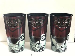 Star Wars: The Force Awakens Movie Theater Exclusive Three 44 Oz Plastic Cups