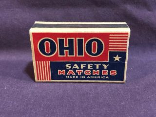 Vtg Ohio Match Co.  Box Safety Matches Empty