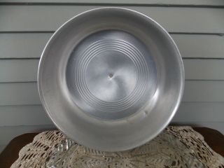 Vintage Silver Aluminum Cake Carrier Saver Dome & Clear Glass Footed Plate 4