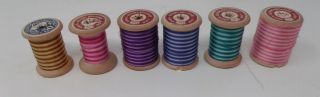 7 Spools Of Vintage Variegated Thread - 1 Dmc And 6 Cartier Bresson