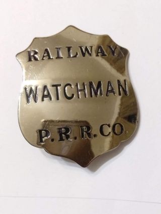 Authentic Pennsylvania Railroad P.  R.  R.  Co.  Watchman Badge F.  G.  Clover Co York