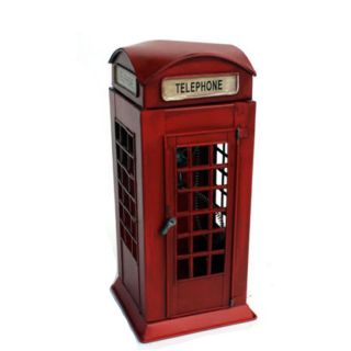 Vintage British London Telephone Booth Antique Metal Phone Booth Decor Figurine