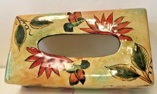 Talavera Mexican Pottery Tissue Box Kleenex Holder Hummingbird Majolica Cover