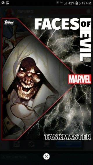 Rare Taskmaster Motion Faces Of Evil Foe Topps Marvel Collect 500cc
