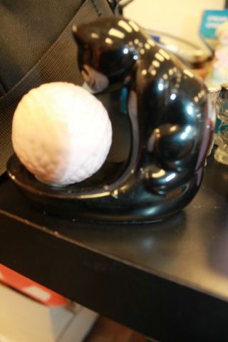 Black Cat With Pink Ball Of Yarn Vintage Ceramic Salt & Pepper Shakers Artmark
