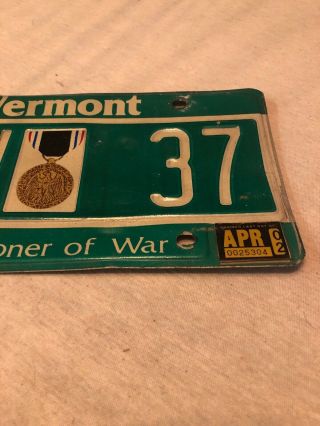 Vermont Vintage POW Prisoner Of War License Plate POW37 3