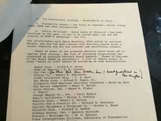 BLACK FILMMAKERS HOF Signed Letter & Minutes of Meeting Documents Brock Peters 5