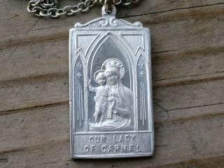 Vintage Catholic Religious Holy Medal Saint Sacred Heart Of Jesus/virgin Carmel