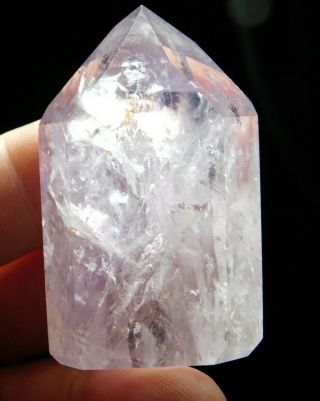 A Light Purple Polished Amethyst Crystal Point From Brazil 60.  4gr E
