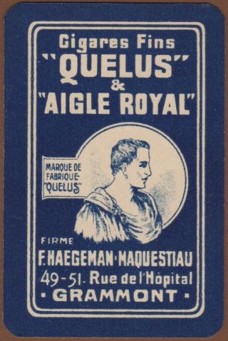 Playing Cards Single Card Old Vintage Quelus & Aigle Royal Cigar Tobacco Smoking