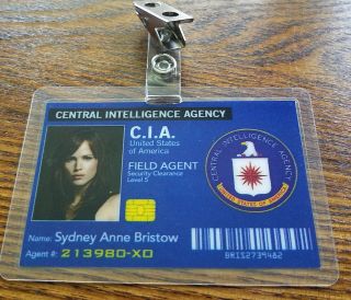 Alias Tv Series Id Badge - Field Agent Sydney Anne Bristow Prop Costume Cosplay