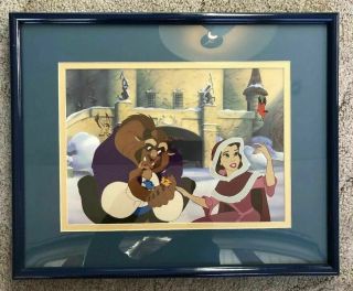 Disney Framed Beauty And Beast Lithograph - Limited Edition Numbered