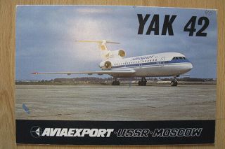Russian Advertising Booklet Air Plane Yak - 42 Aeroflot Aviaexport Craft Old
