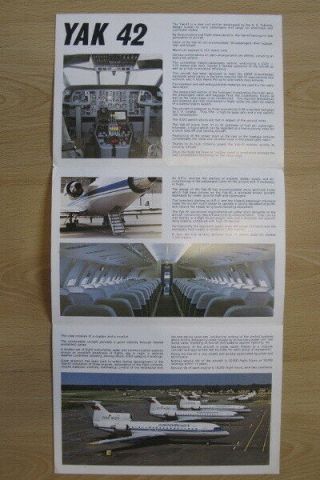Russian Advertising Booklet Air Plane YAK - 42 Aeroflot Aviaexport Craft Old 2