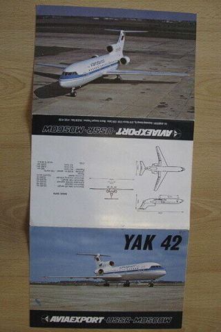 Russian Advertising Booklet Air Plane YAK - 42 Aeroflot Aviaexport Craft Old 3