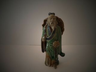 Vintage Chinese Mud Man Figurine Statue Model Wise Old Man