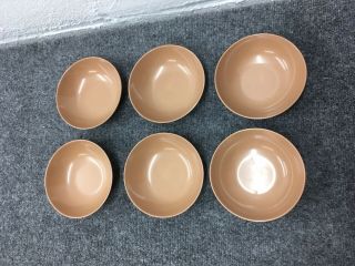 Vintage Melmac Dinnerware Set Of 6 Brown 5 - 1/2 Bowls