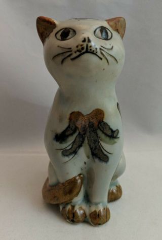Hand Painted Ken Edwards Mexican Pottery Cat Figurine 2