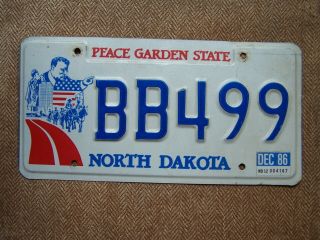 1986 North Dakota Rooseavelt License Plate.  200 Grams