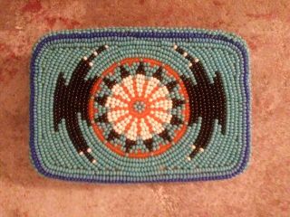 Vintage Handmade Native American Navajo Beaded Belt Buckle