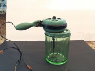 Vintage Green Depresion Glass Electric Mixer Blender - Vidrio Products Corp