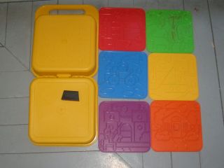 Tupperware Tuppertoys Plastic Picture Plates Texture Rub With Case