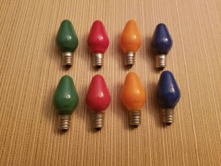 8 Vintage Ge Script Logo C - 7 1/2 Multi - Colors Christmas Tree Lamps