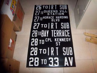 Nyc Ny Irt Subway Sign Bus Roll Sign Queens Kennedy Street Harding Blvd Bay Terr