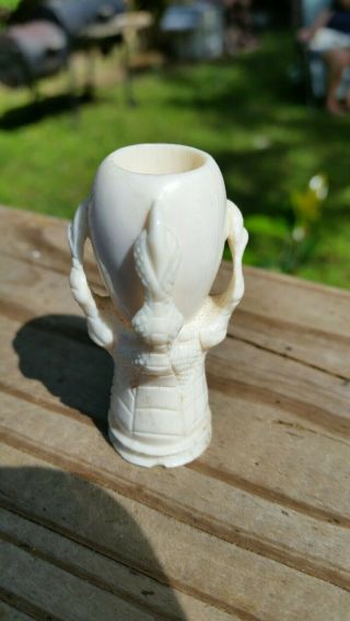 Vintage Antique Chinese Bone/tusk/ivory Sculpture - Dragon Claw Holding Goblet
