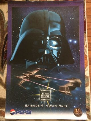 All 3 1996 Pepsi Star Wars Special Edition Posters Yoda/vader/c3po