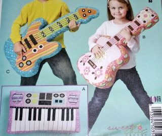 Ellie Mae K212 Pillow Playtime Kid ' s Keyboard,  Guitar Soft Toys Craft Pattern FF 2