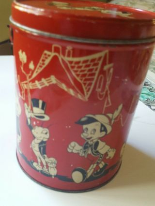 Rare Vintage Walt Disney Pinocchio Character Pail