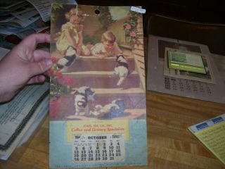 Vintage 1941 Jewel Tea Coffee Grocery Advertising Calendar