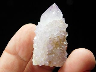 A Perfect Point On This 100 Natural Amethyst Cactus Crystal Cluster 33.  2gr E