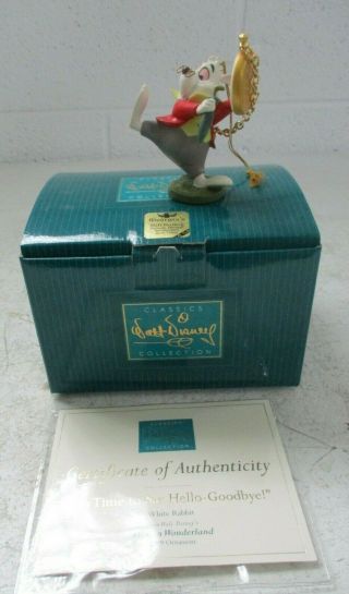 Wdcc “no Time To Say Hello - Goodbye ” White Rabbit Ornament Alice In Wonderland