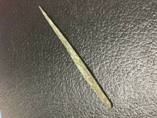 3 3/8 " Old Copper Culture Awl Needle Occ Native American Indian Artifact Spear