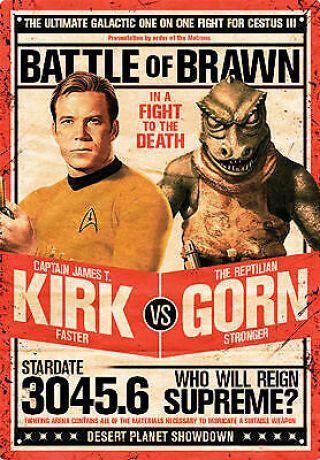 Tin Sign - Star Trek - Kirk Vs Gorn Metal Plate Licensed 30173