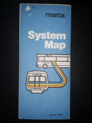 Vintage Atlanta Marta Bus Rail System Map June 1987 And Time Table Revised Vg