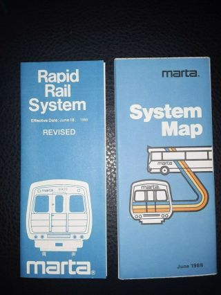 Vintage Atlanta Marta Bus Rail System Map June 1985 And Time Table Revised Vg