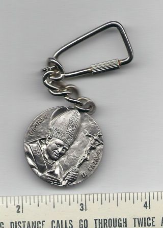 Vintage1983 St.  Pope John Paul Ii Jubilee Holy Medal With Chain/clip -