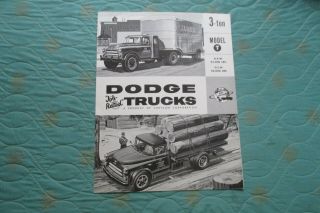 Auc470 1955 - 1956 Dodge 3 Ton Model T Truck Sales Brochure