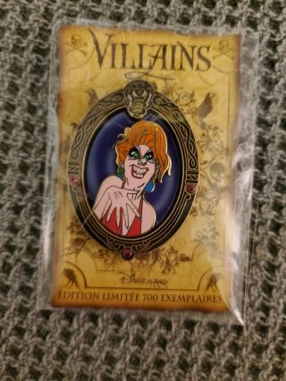 Disney Dlp Villains Jeweled Oval Frame Madame Medusa From Rescuers Le 700 Pin